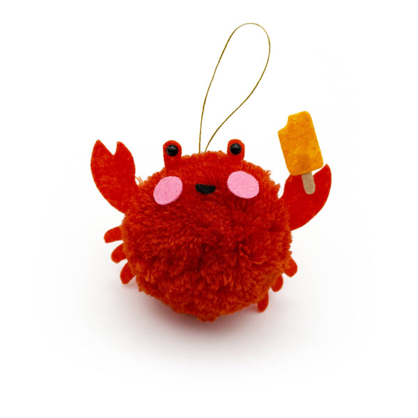 Creamsicle Crab Pom Pom Ornament