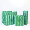 Green/Aqua Fussy Stripe Wine Bag