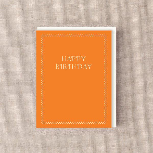 Orange Engraved Birthday