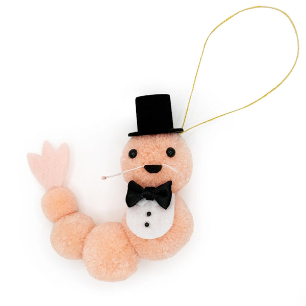Fancy Shrimp Pom Pom Ornament