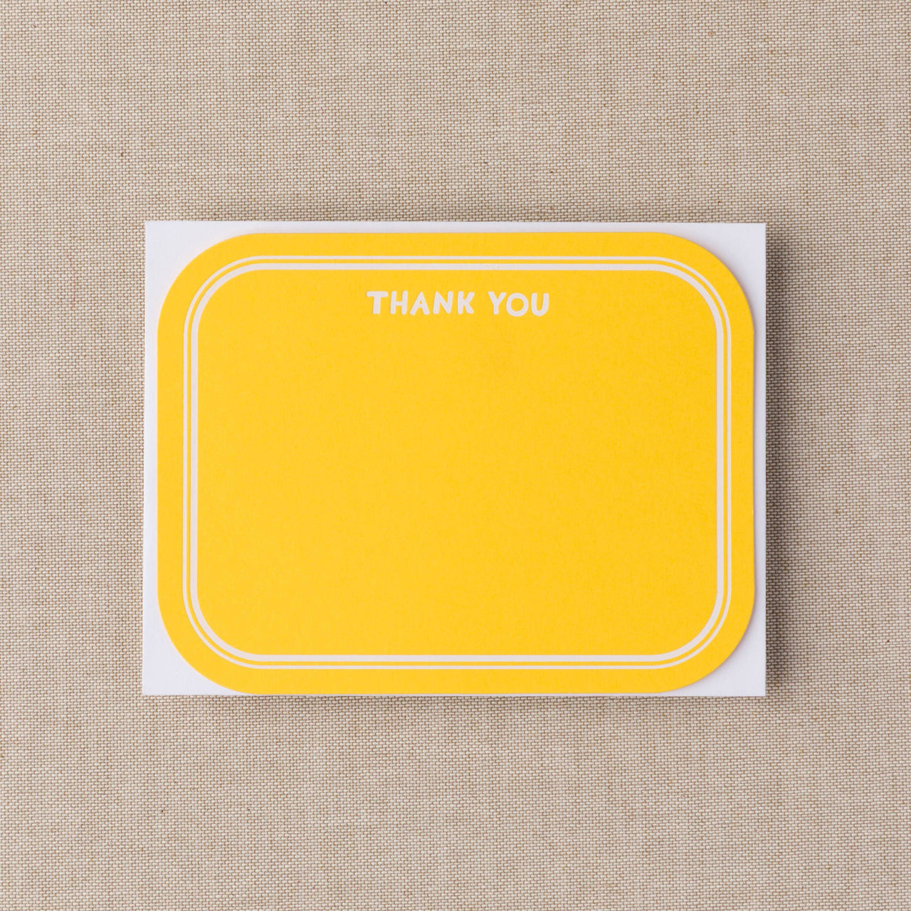 Thank You Rounded Yellow Flat Notecards