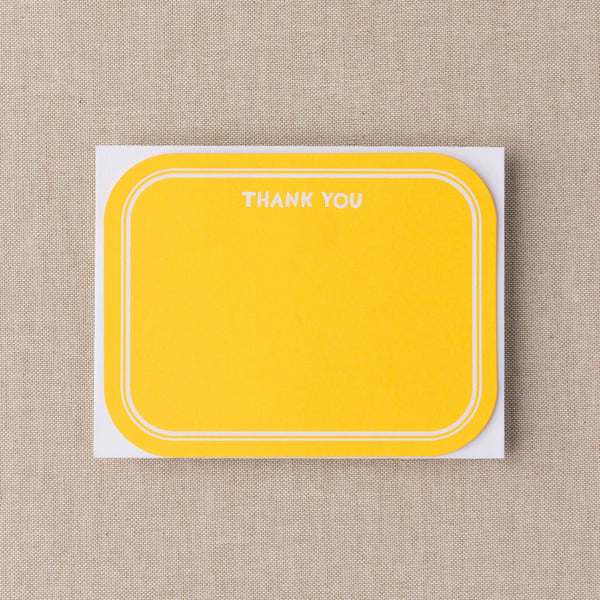 Thank You Rounded Yellow Flat Notecards