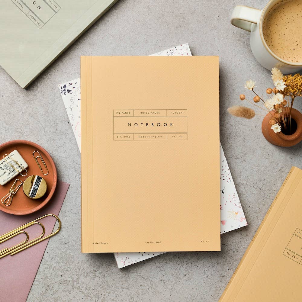 Vol 42: Mustard Lay Flat Notebook - Ruled