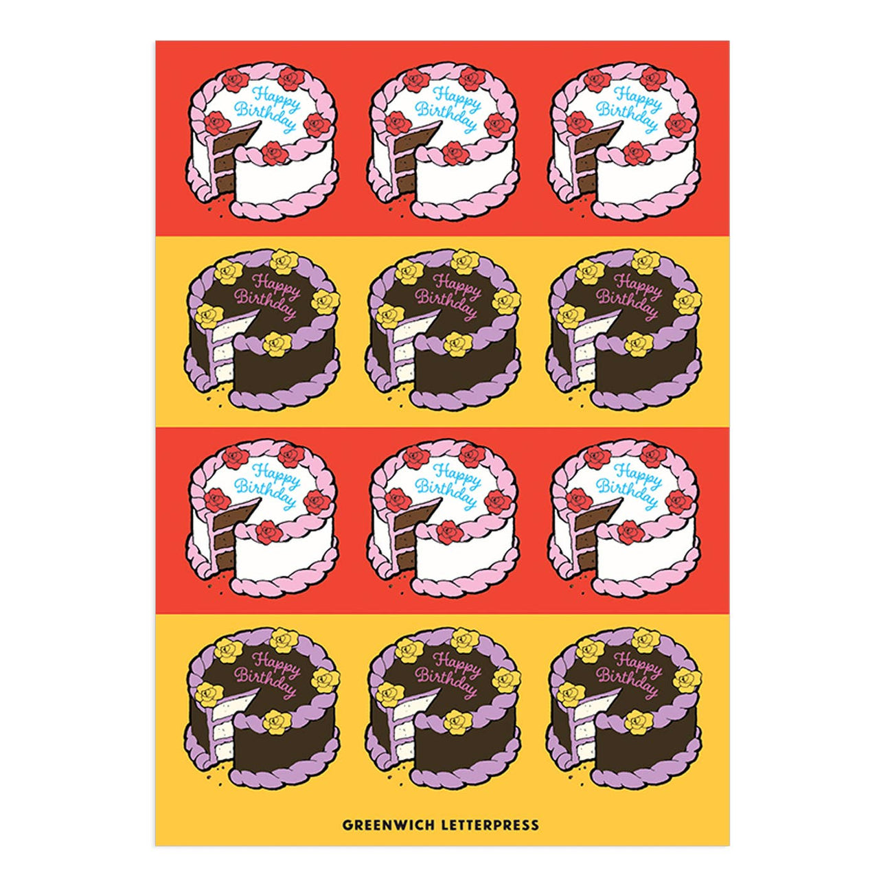 Birthday Cake Sticker Sheet