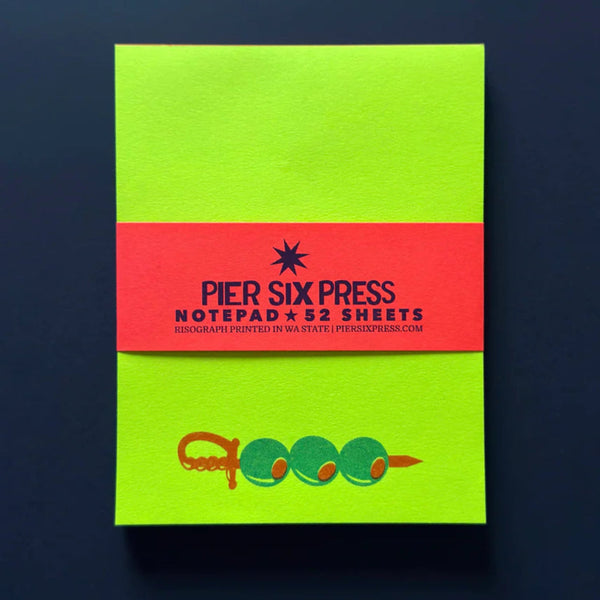 Salty Skewer Olive Risograph 'Little Jotter' Notepad