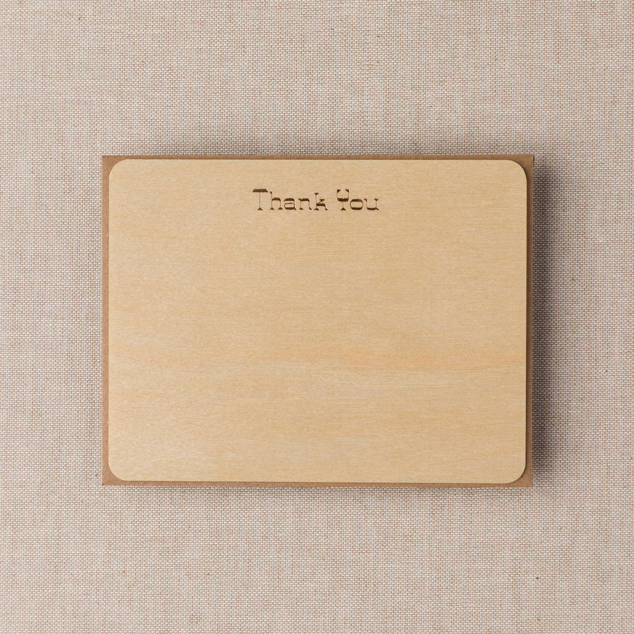 Thank You Birch Wood Flat Notecards