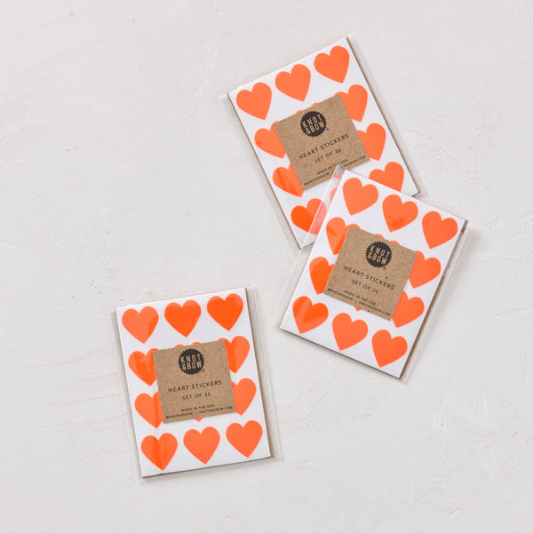 Neon Red Heart Stickers