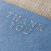Thank You Engraved Blue Flat Notecards