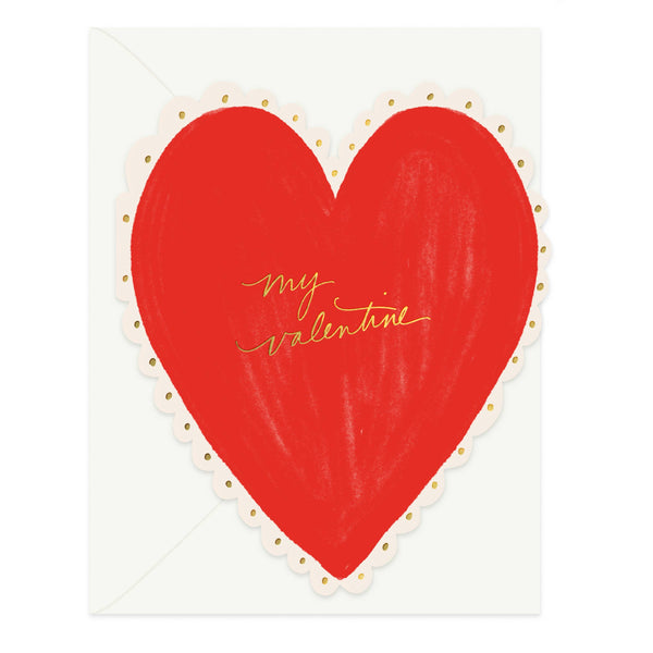 Valentine's Heart Doily Card