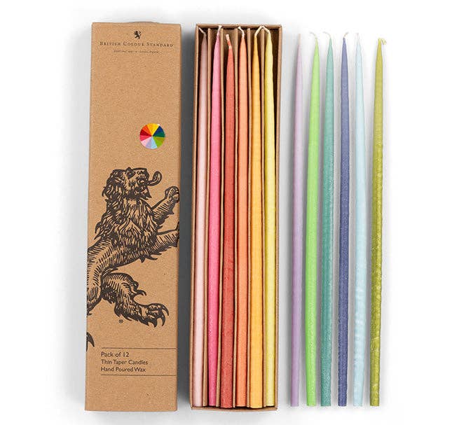 Rainbow Thin Taper Candles