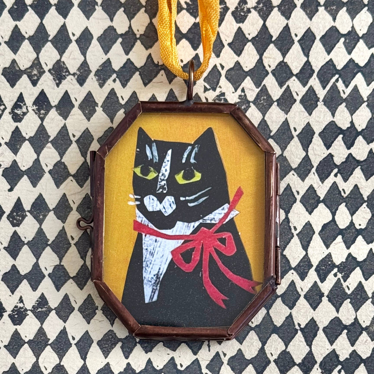 Tuxedo Kitty Locket Ornament