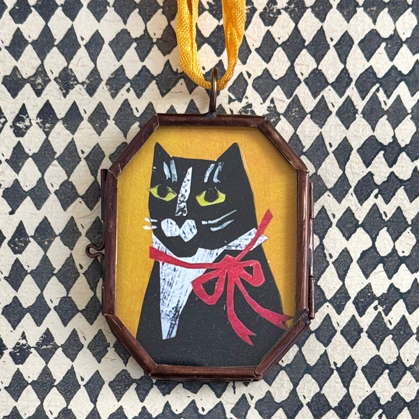 Tuxedo Kitty Locket Ornament