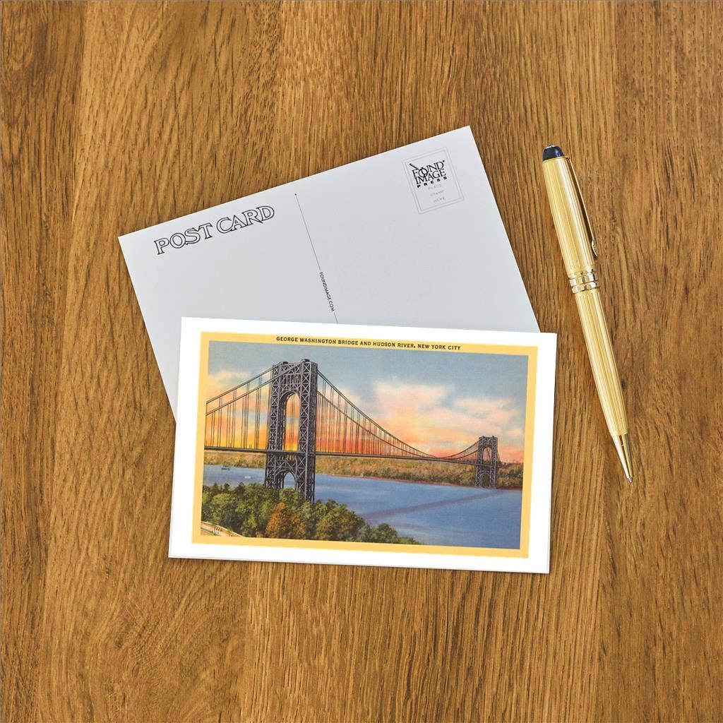 NY-30 George Washington Bridge, New York City Postcard