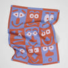Making Faces Blue/Brown Tea Towel