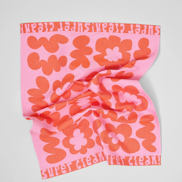 Super Clean Flowers Tea Towel