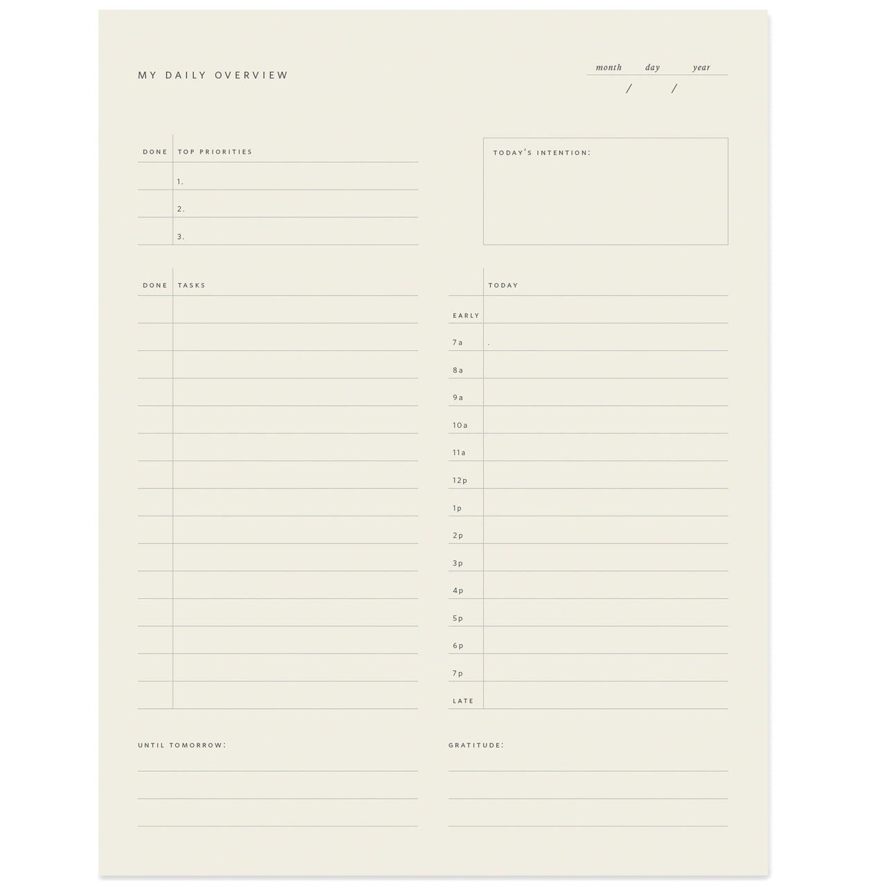 Daily Overview Notepad