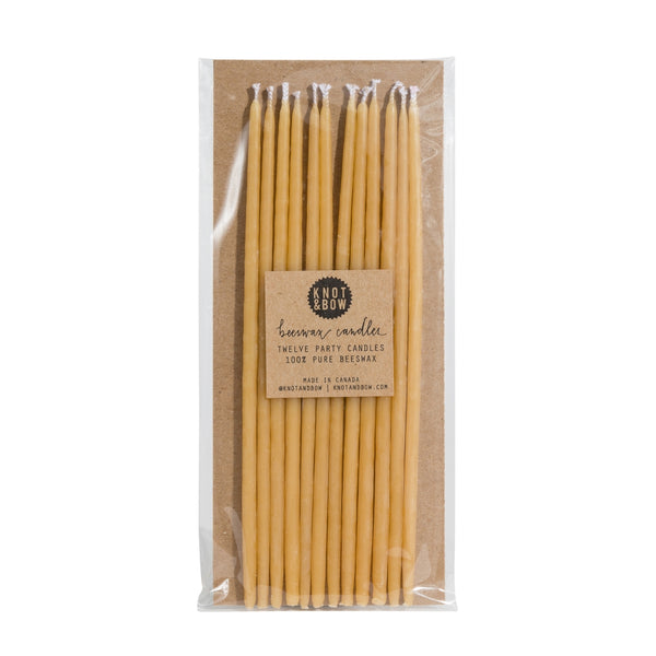 Natural Beeswax Long Birthday Candles